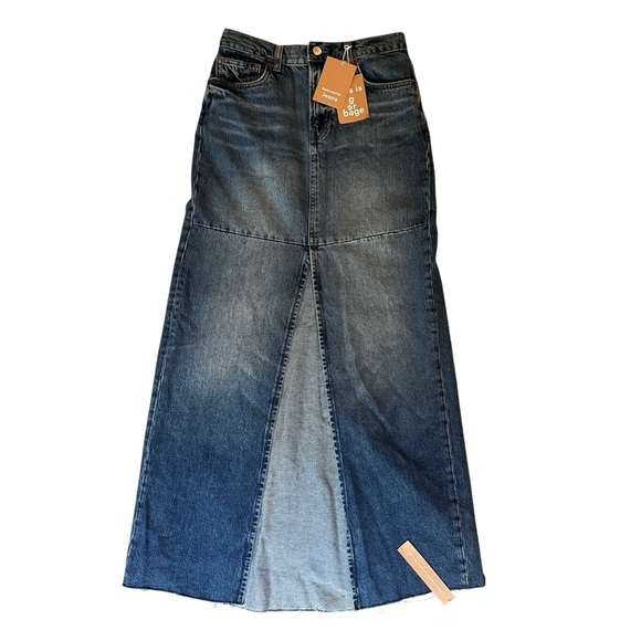 Reformation Jeans Tazz Maxi Denim Skirt Womens 25 Long Retro Y2K New With Tags - Picture 1 of 16